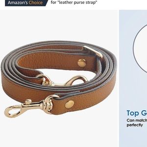 Brown leather strap for crossbody